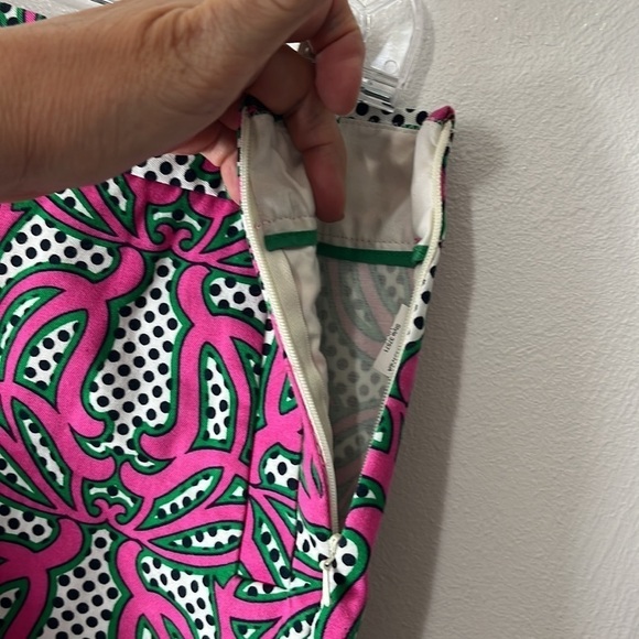 J. Crew Factory City Short Women's 4 Pink & Green Mod Print Side Zip Inseam 5" - Picture 9 of 12